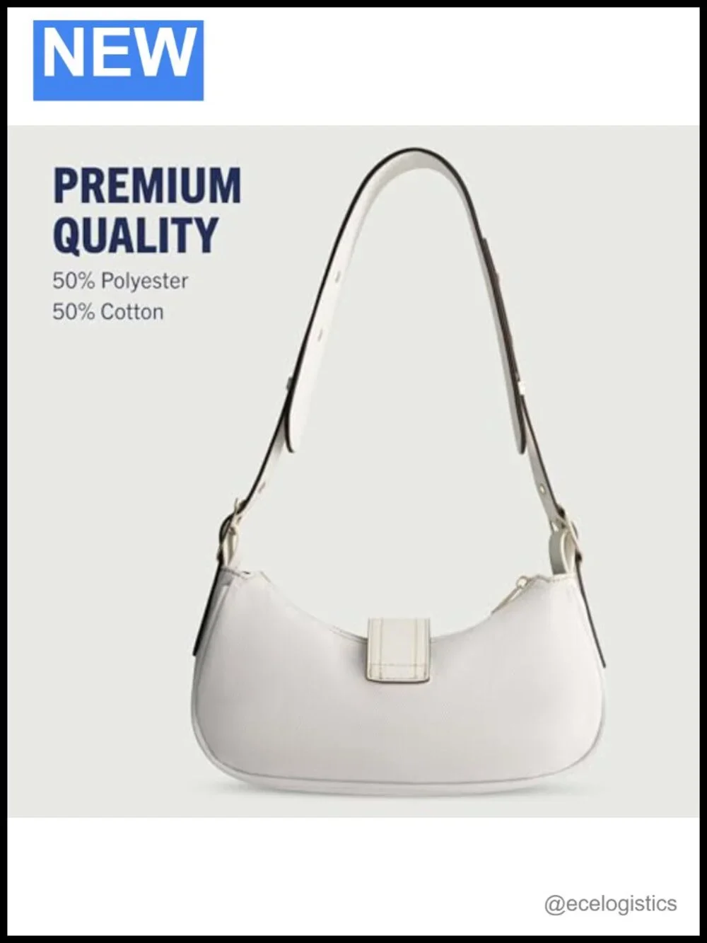 Faux Leather Shoulder Bag with Adjustable Strap Gold Hardware